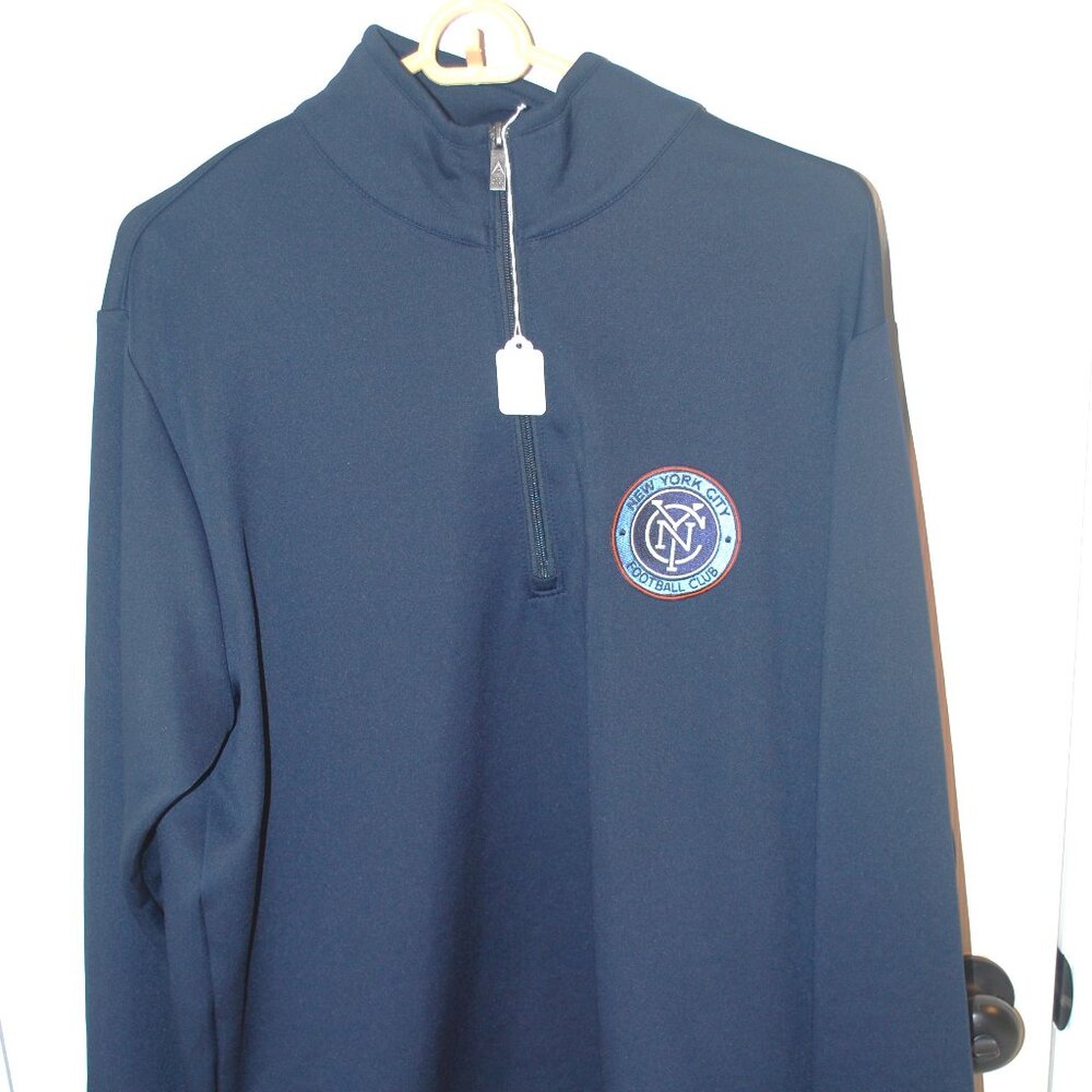 Antigua Navy Blue quarter zip New York City Football Club Pullover Excellent